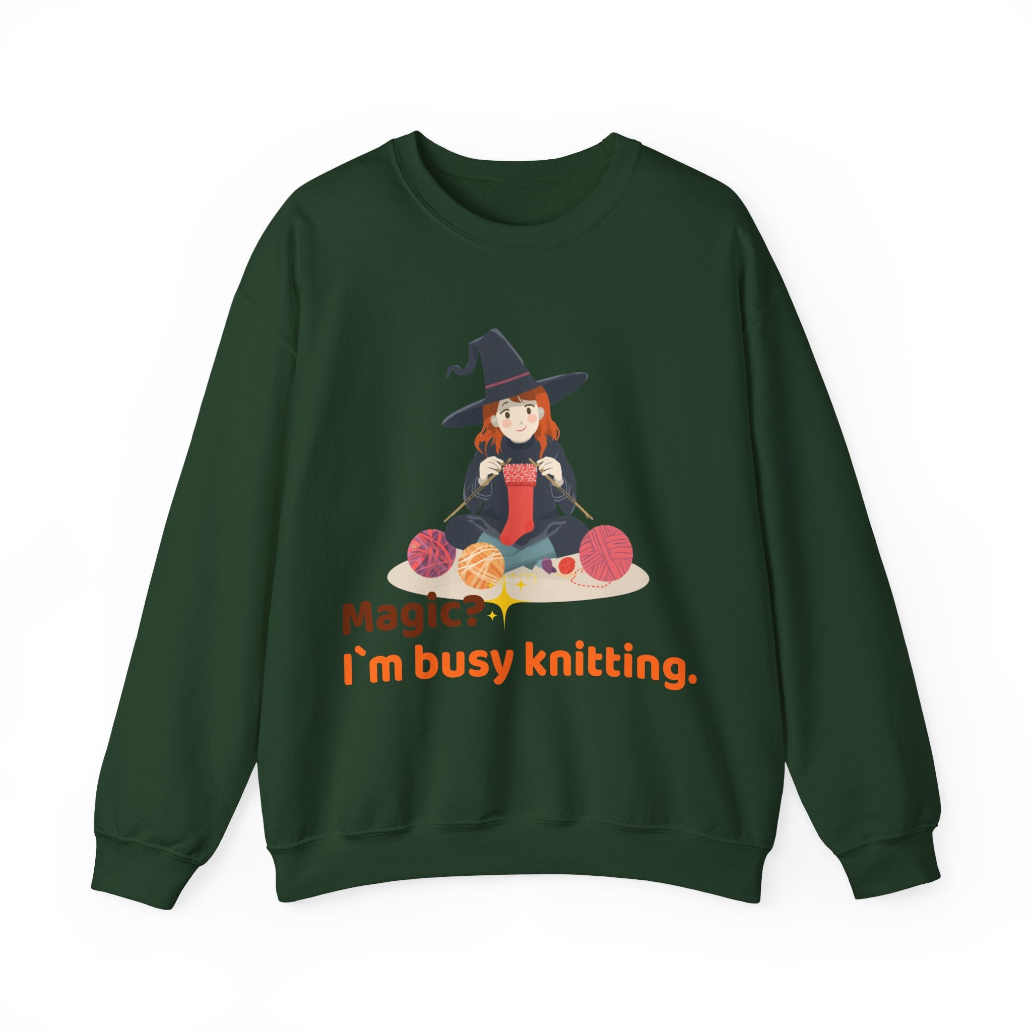 Magic? I’m Busy Knitting — Halloween Knitting Sweatshirt