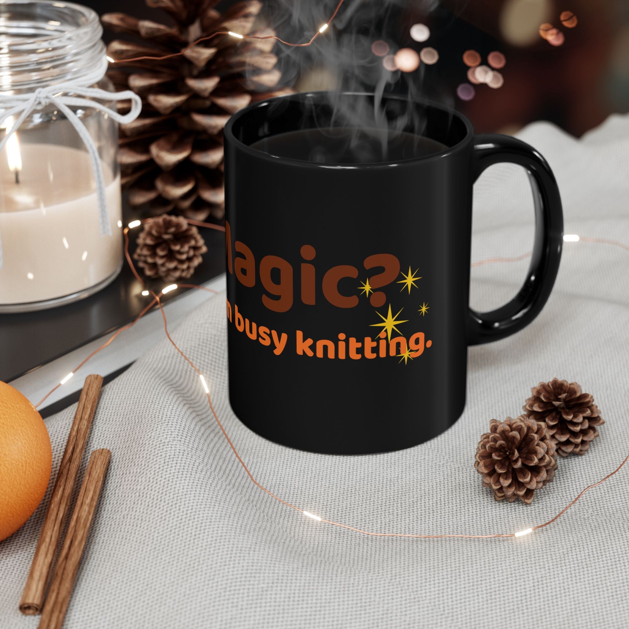 Magic? I’m Busy Knitting — Halloween Knitter Mug