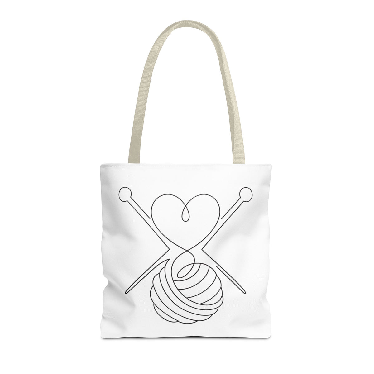 Made with Love & Yarn – One Line Art Tote Bag
