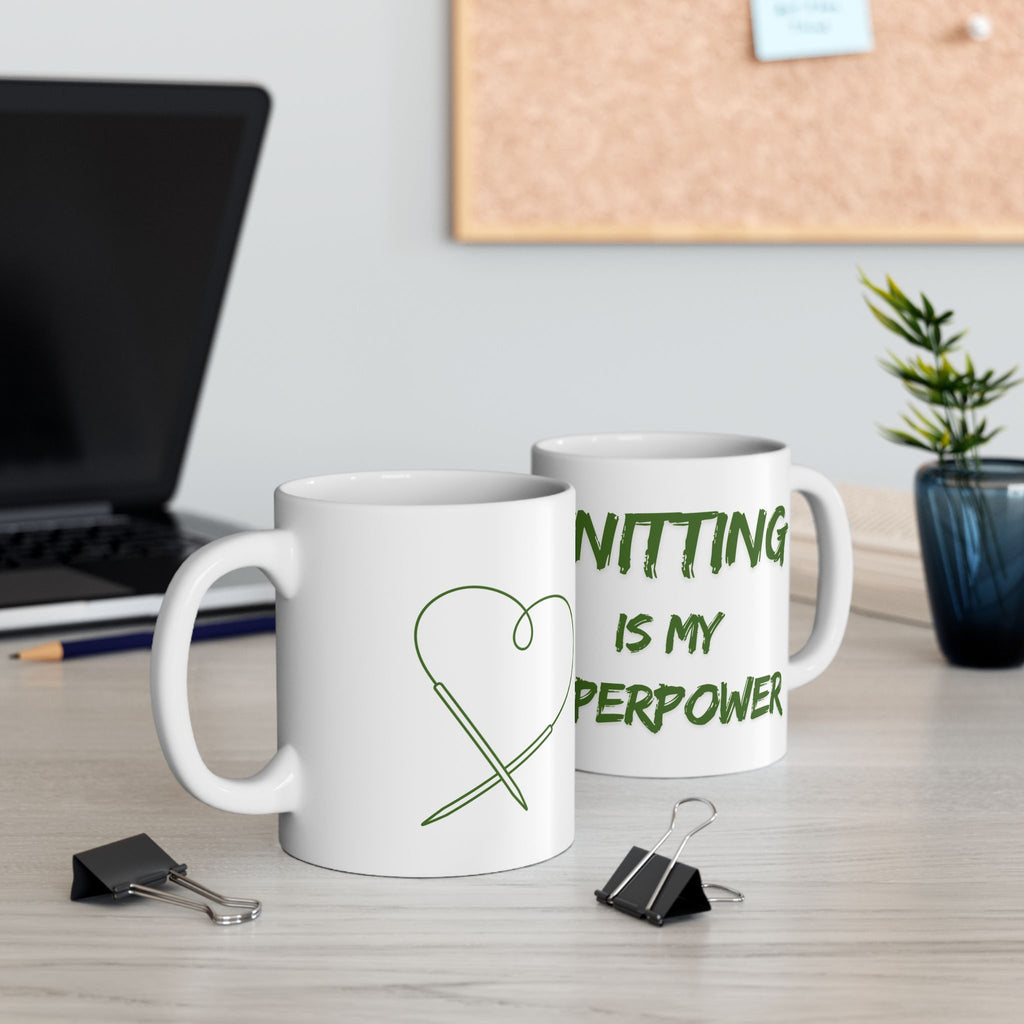 Knitting Is My Superpower — Knitter's Coffee Mug