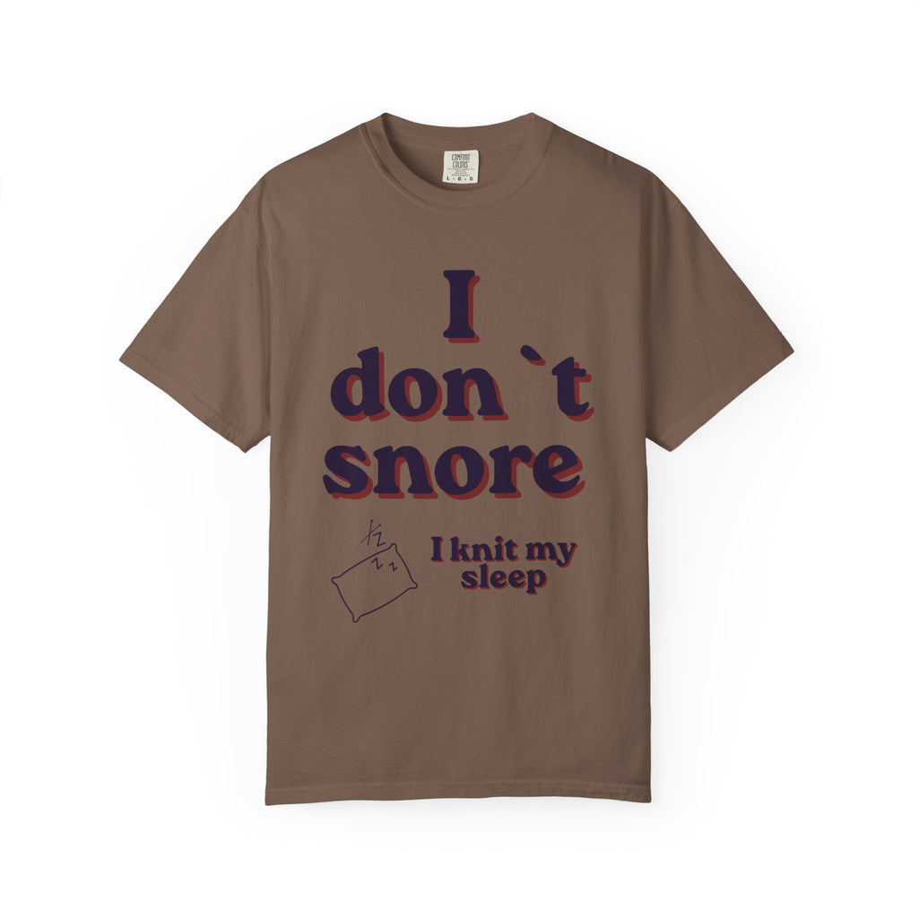 "I don`t snore, I knit my sleep" – Funny Knitting T-Shirt for Men