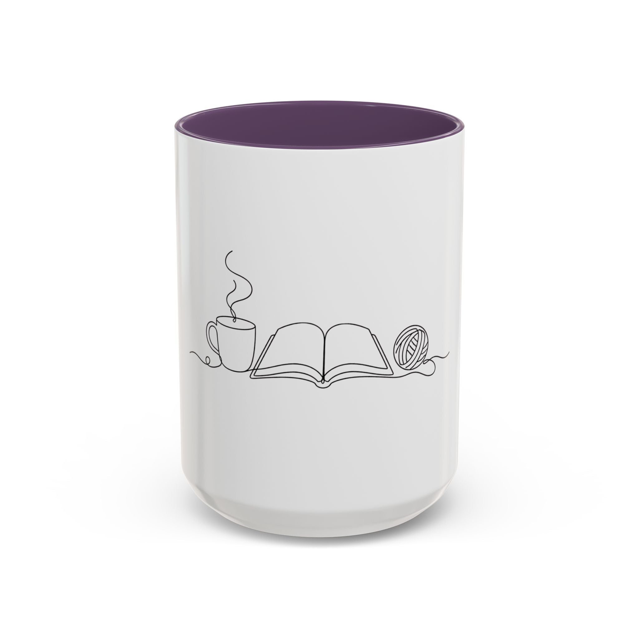 The Holy Trinity – Coffee, Books & Yarn One Line Art Mug