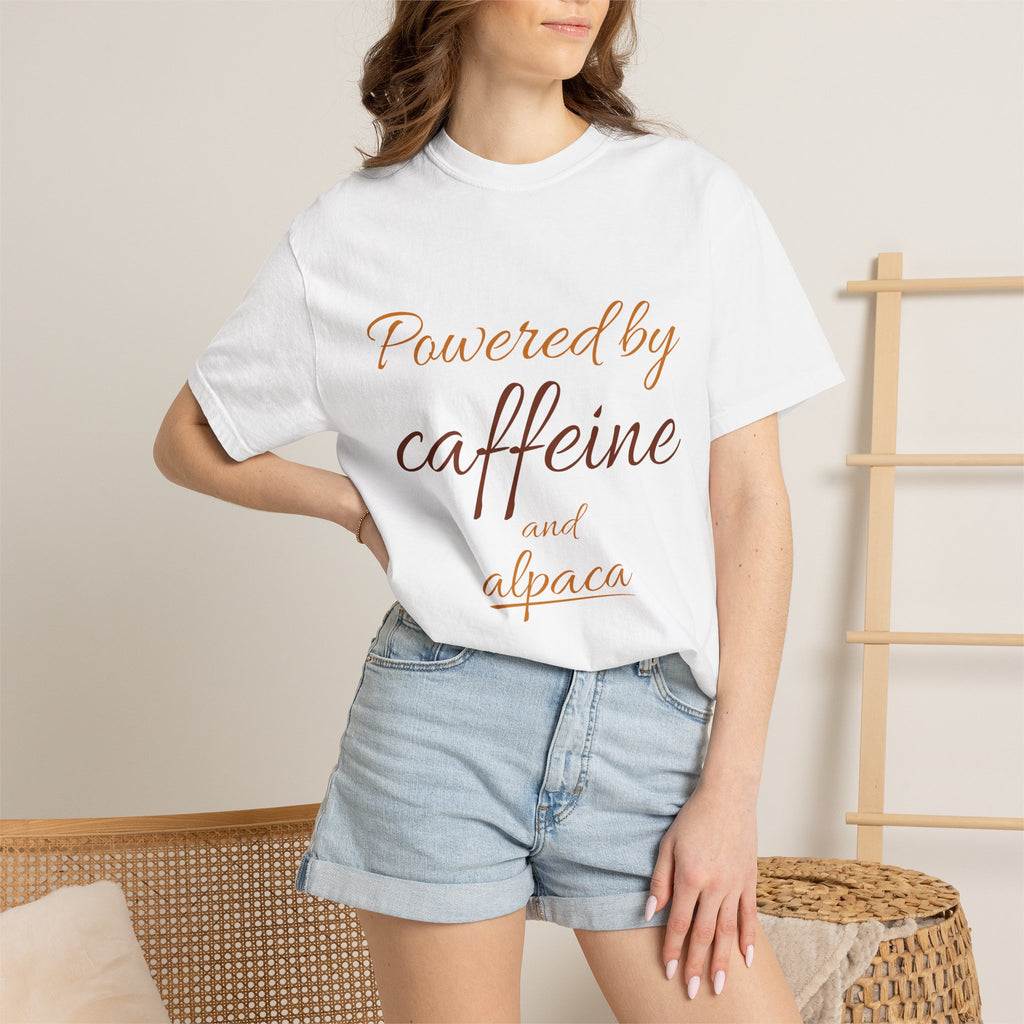 Powered by Caffeine & Alpaca — Women's Tee
