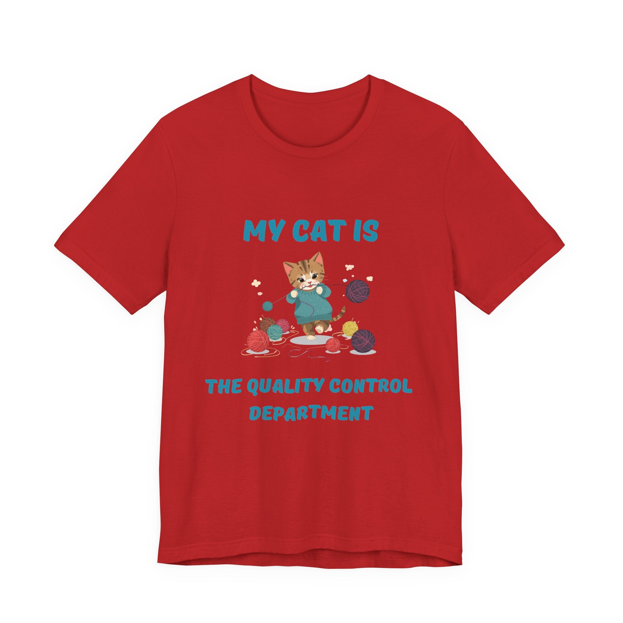 "My Cat Is the Quality Control Department" Unisex Knitting Tee