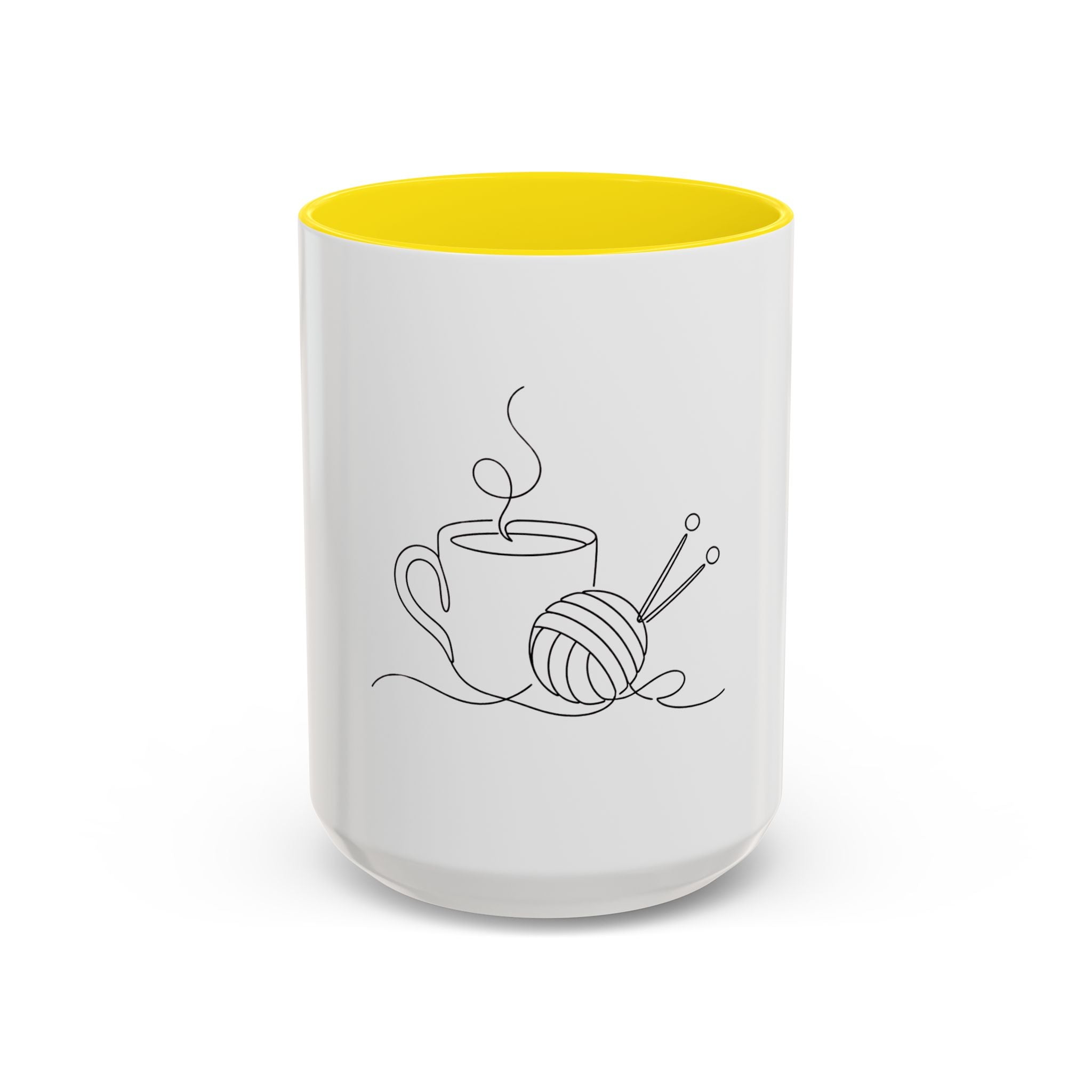 Coffee First, Knitting Second – One Line Art Mug