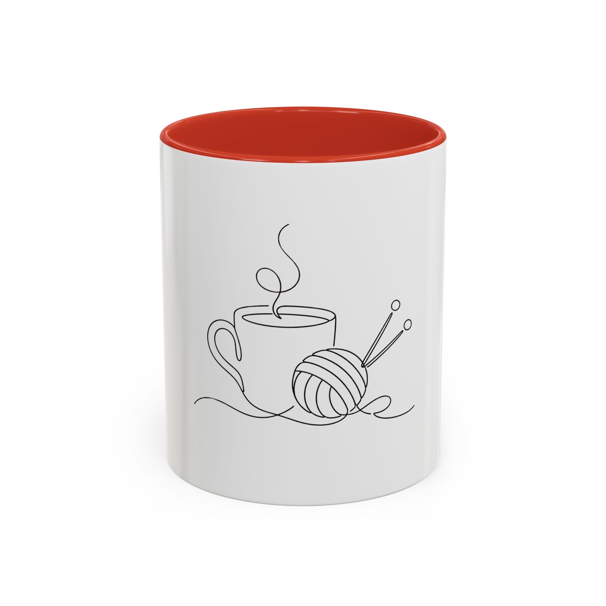 Coffee First, Knitting Second – One Line Art Mug