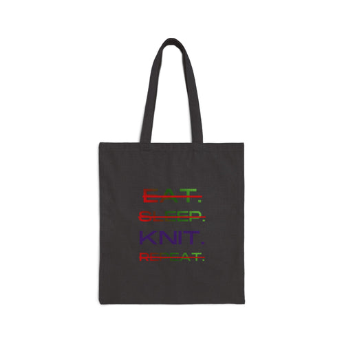 "Eat. Sleep. Knit. Repeat." – Funny Tote Bag for Knitters
