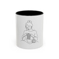 She Knits, She Sips – One Line Art Mug