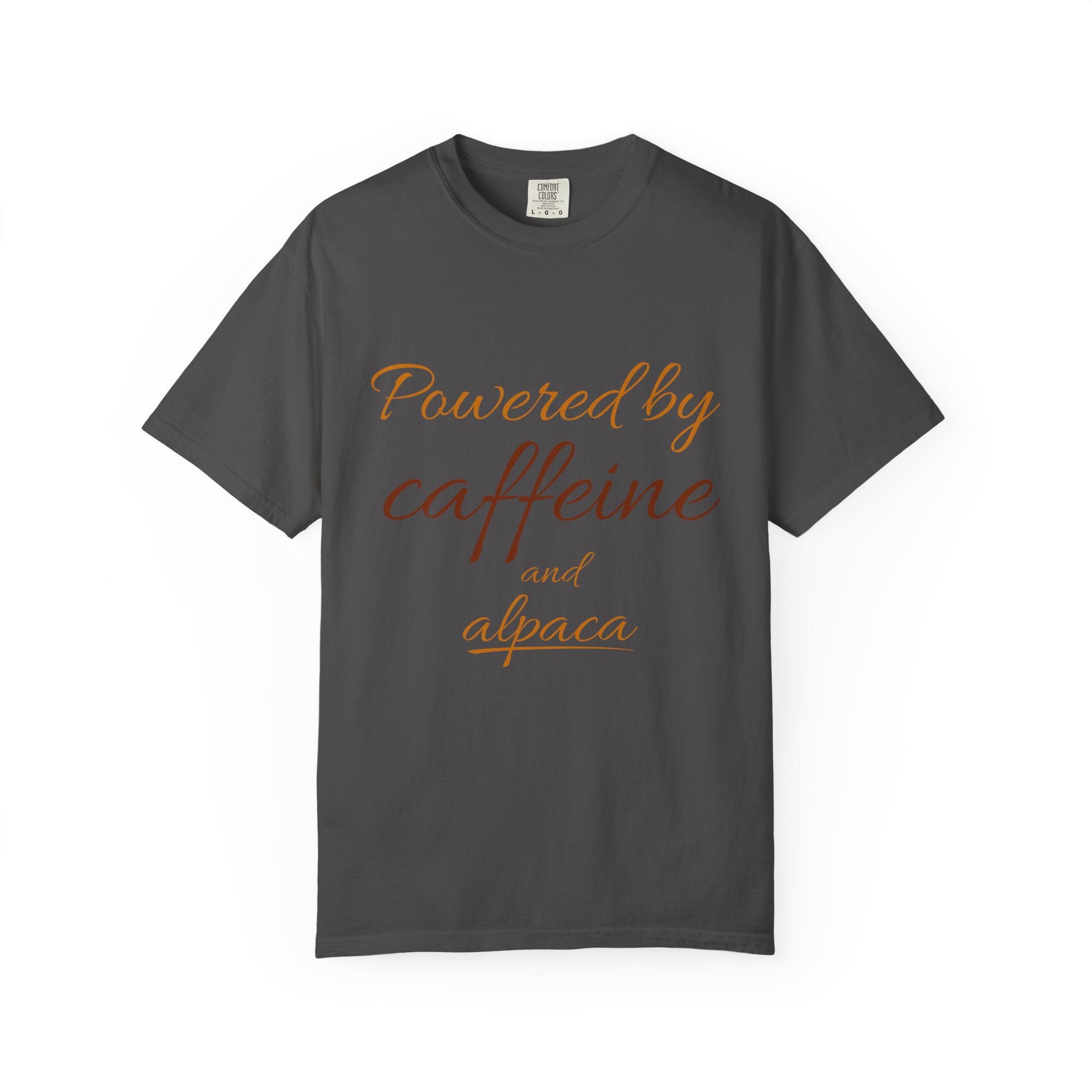 Powered by Caffeine & Alpaca — Women's Tee