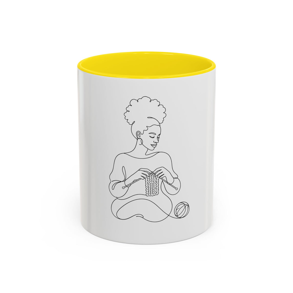 She Knits Her Own Story – One Line Art Mug
