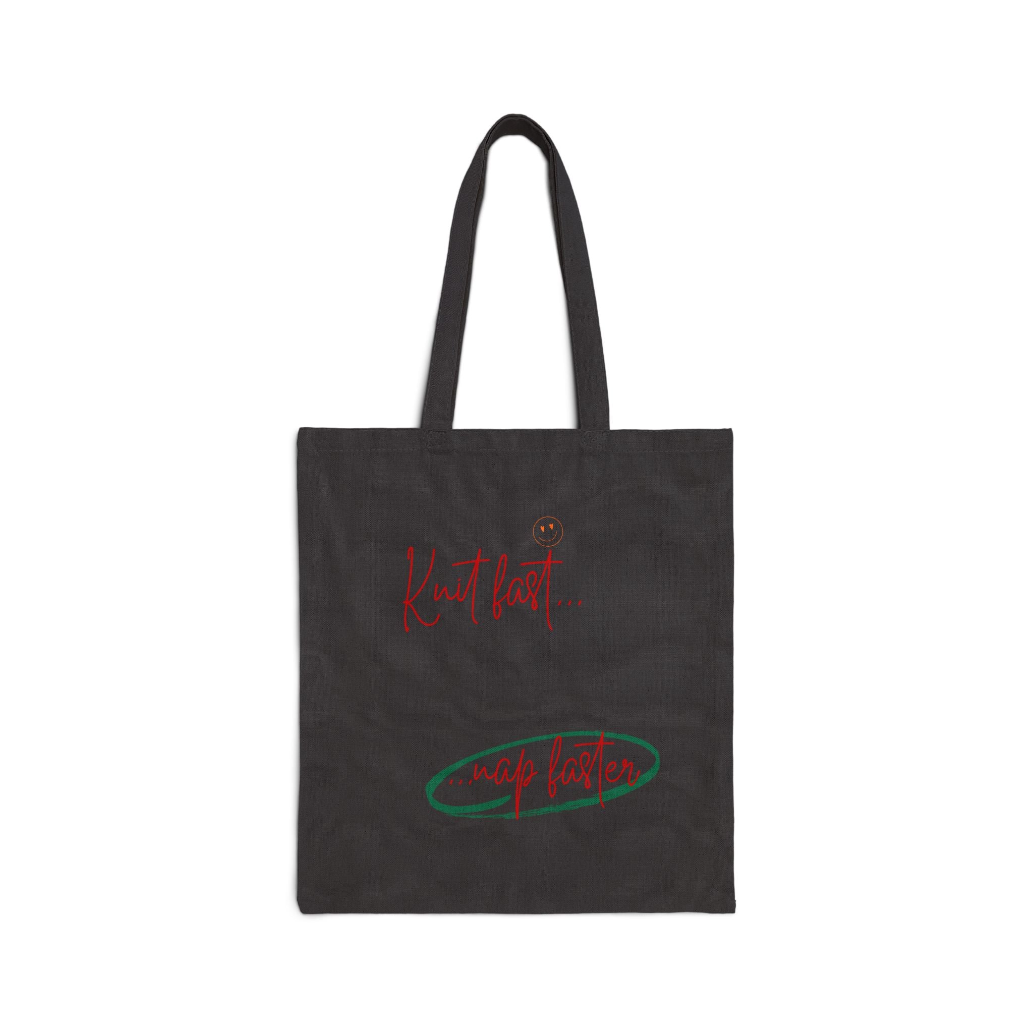 "Knit Fast, Nap Faster" Funny Tote Bag