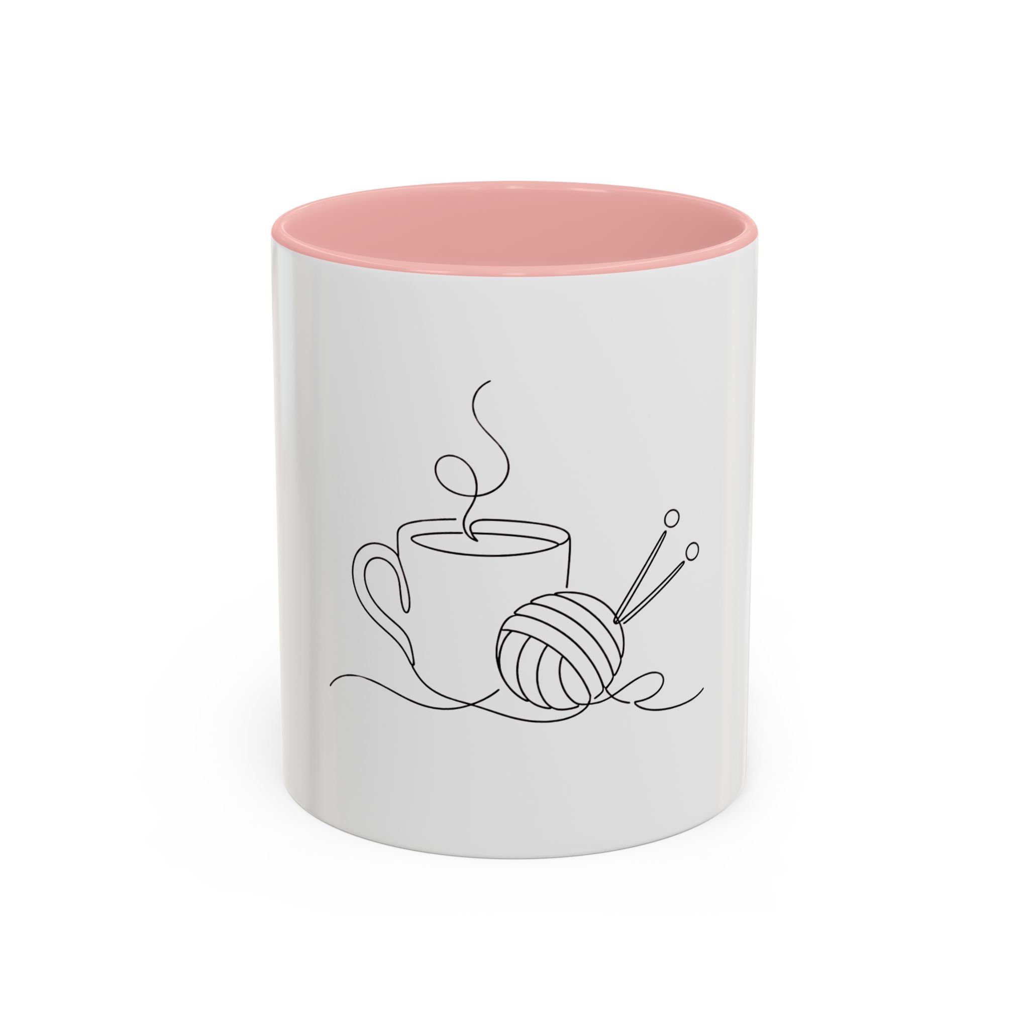 Coffee First, Knitting Second – One Line Art Mug