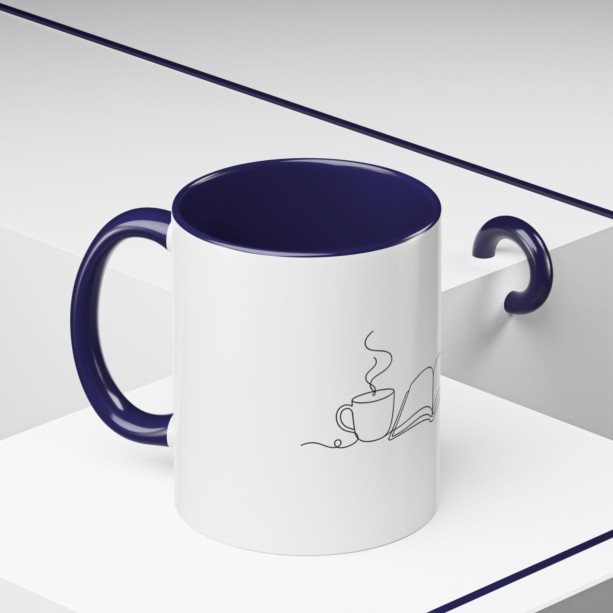 The Holy Trinity – Coffee, Books & Yarn One Line Art Mug