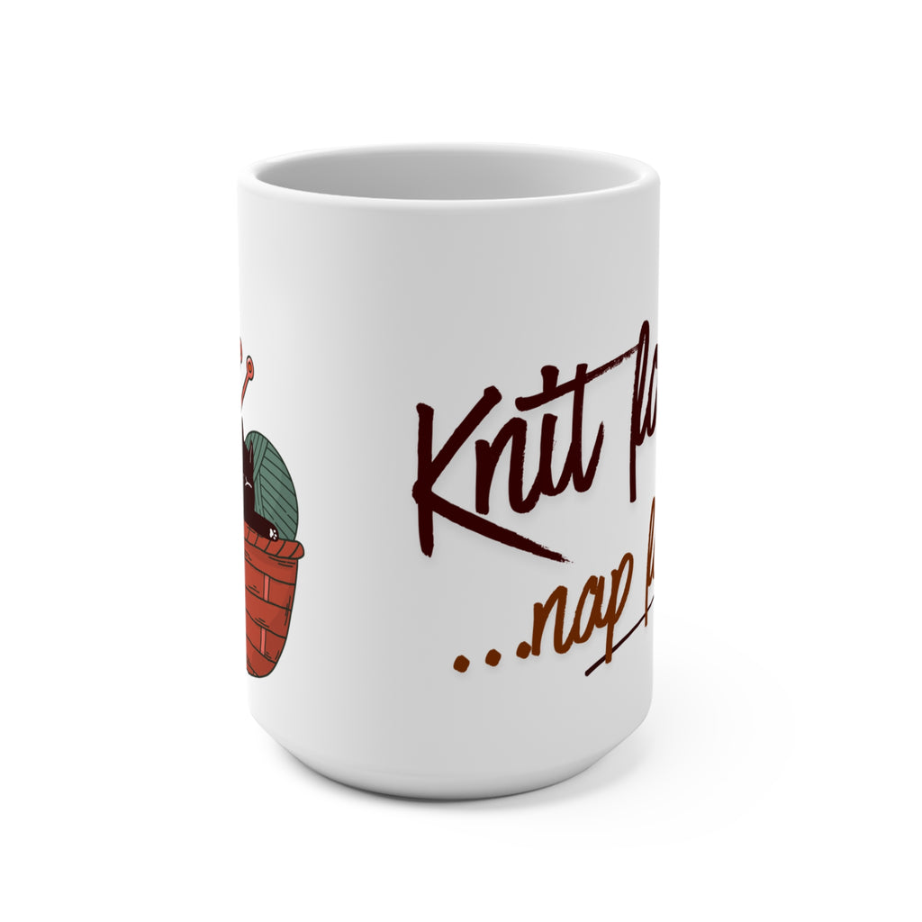"Knit Fast, Nap Faster" Mug — Funny Gift for Knitters