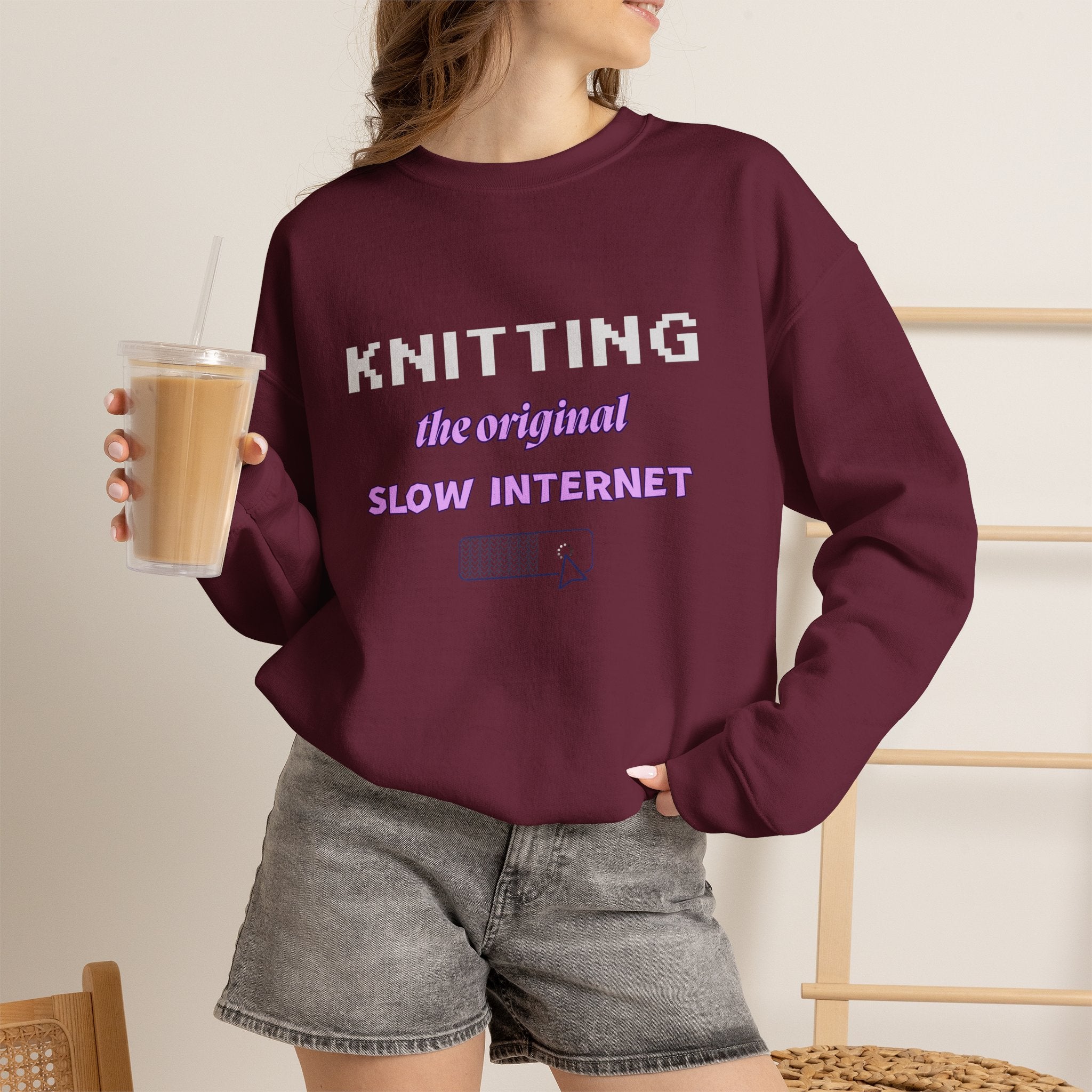 Knitting: The Original Slow Internet — Women's Sweatshirt