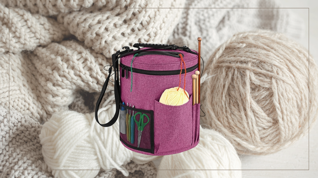 Round Yarn Storage Bag — Knitting & Crochet Organizer