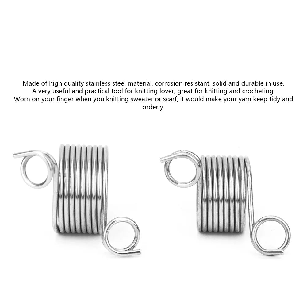 Coiled Knitting Thimble Ring — Stainless Steel Finger Accessory