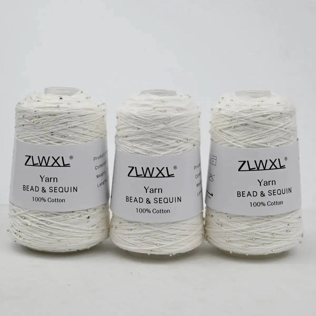 Bead & Sequin Yarn — 100g / 420m, 2mm Crochet Thread
