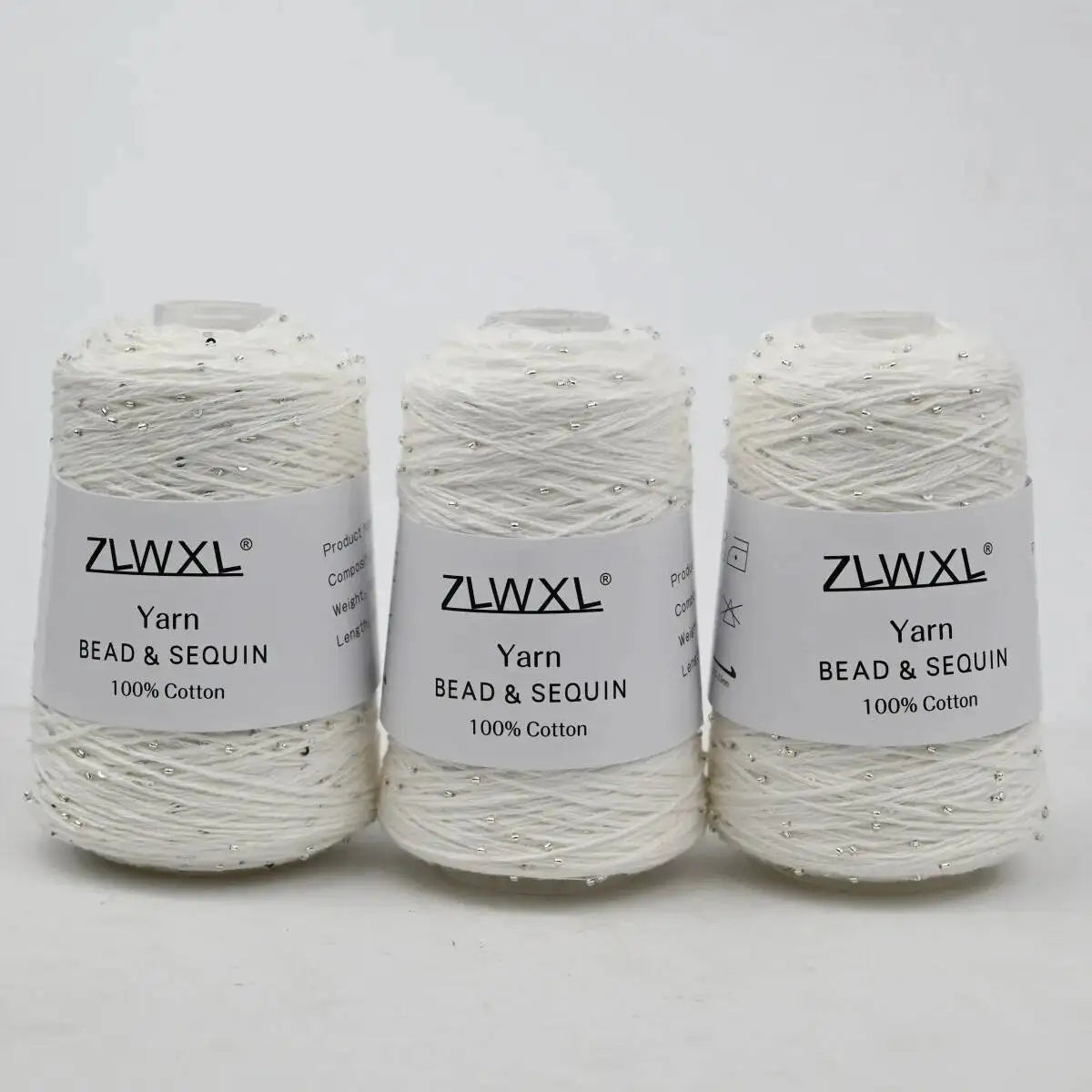 Bead & Sequin Yarn — 100g / 420m, 2mm Crochet Thread