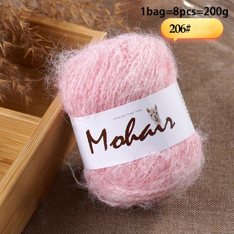Long-Hair Mohair Yarn — Beginner-Friendly, 100g