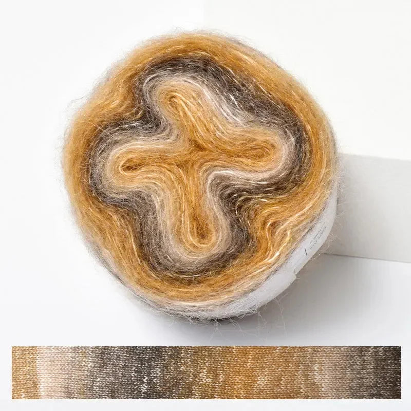 Soft Rainbow Mohair Yarn — 200m / Roll, DIY Crochet Thread