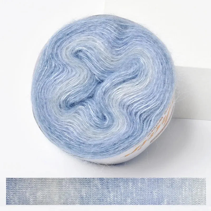 Soft Rainbow Mohair Yarn — 200m / Roll, DIY Crochet Thread