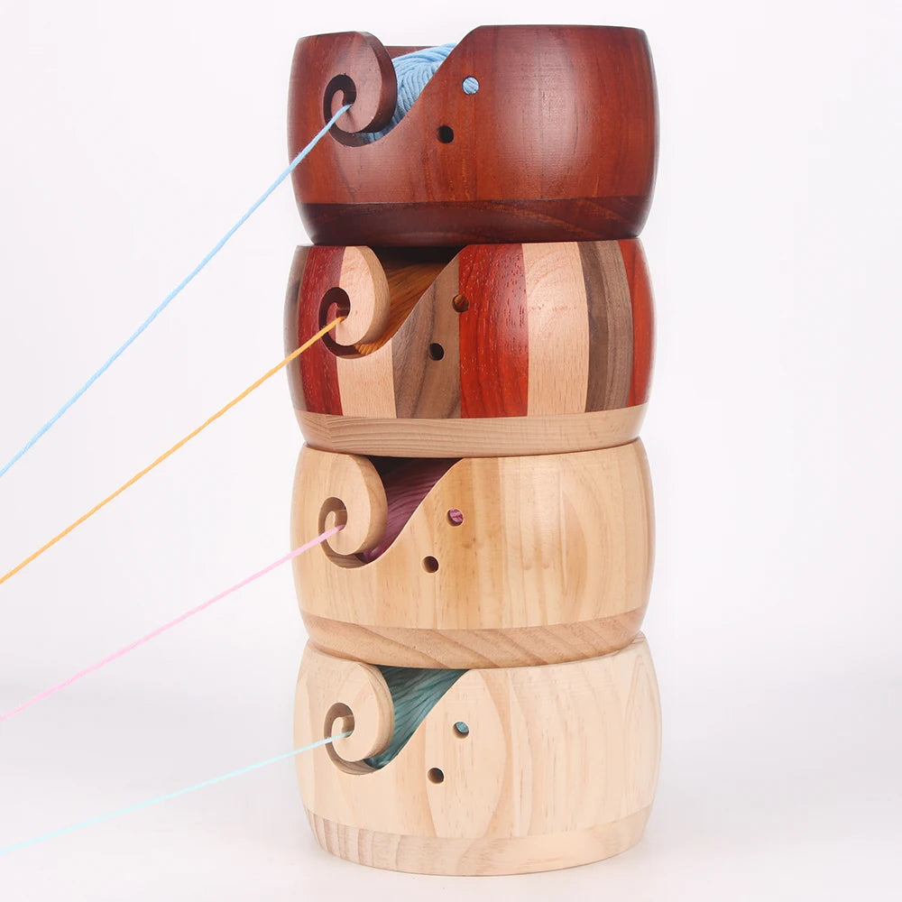 Wooden Yarn Bowl for Knitting & Crochet