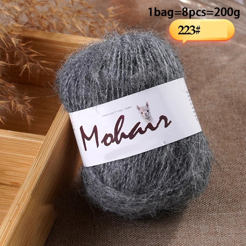 Long-Hair Mohair Yarn — Beginner-Friendly, 100g