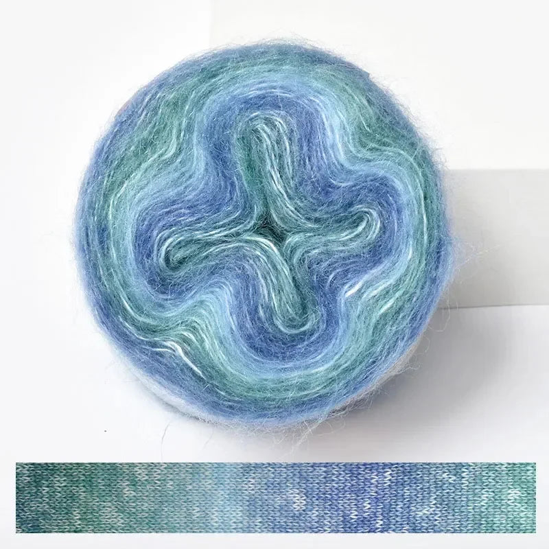Soft Rainbow Mohair Yarn — 200m / Roll, DIY Crochet Thread
