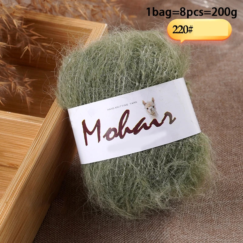 Long-Hair Mohair Yarn — Beginner-Friendly, 100g
