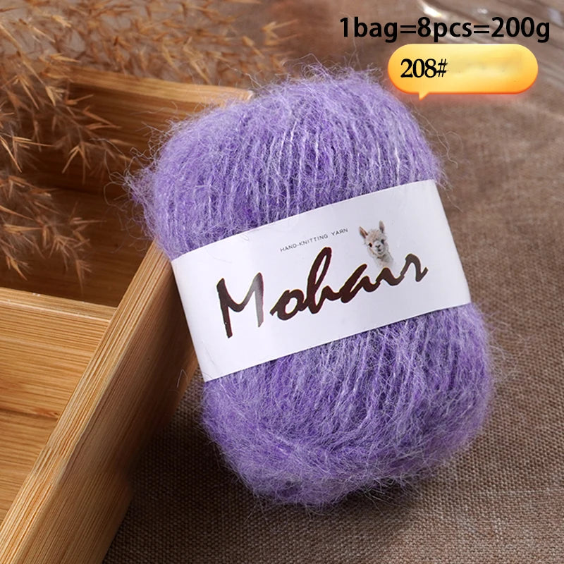 Long-Hair Mohair Yarn — Beginner-Friendly, 100g