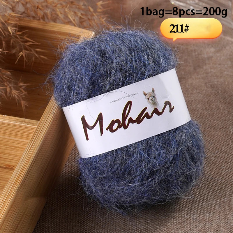 Long-Hair Mohair Yarn — Beginner-Friendly, 100g