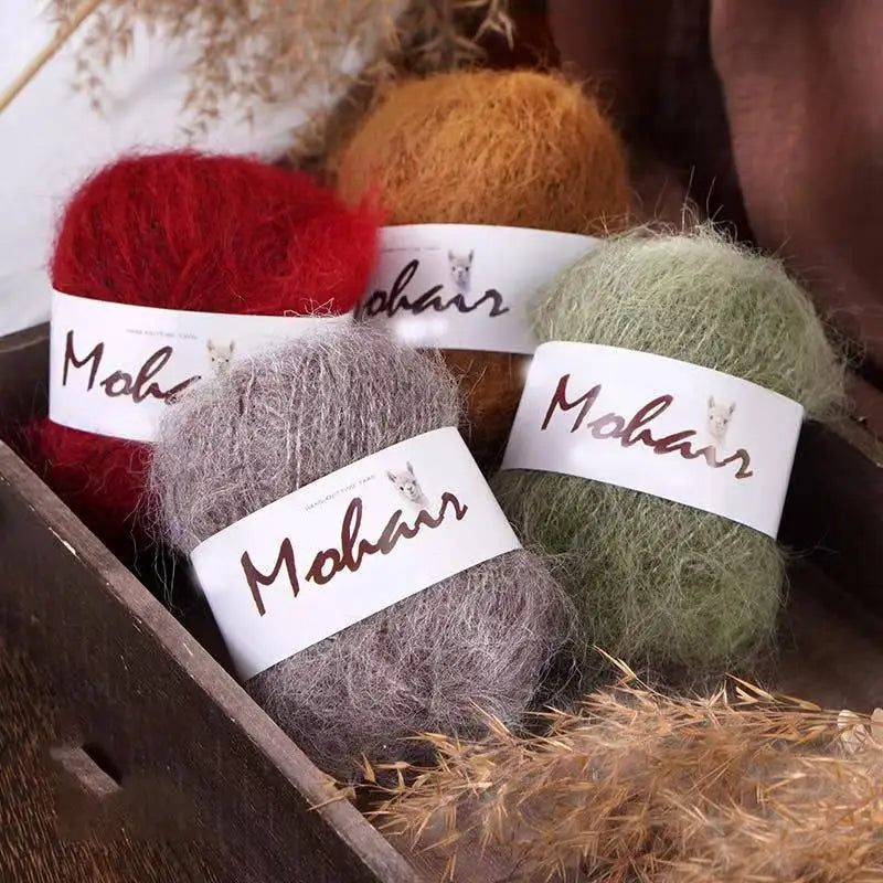 Long-Hair Mohair Yarn — Beginner-Friendly, 100g