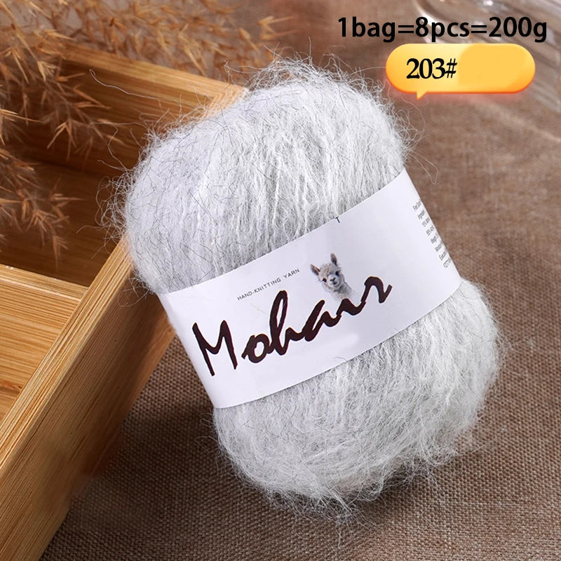 Long-Hair Mohair Yarn — Beginner-Friendly, 100g