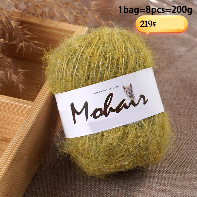 Long-Hair Mohair Yarn — Beginner-Friendly, 100g