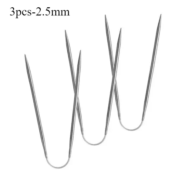 Circular Knitting Needles Set — Flexible Stainless Steel for Socks & More