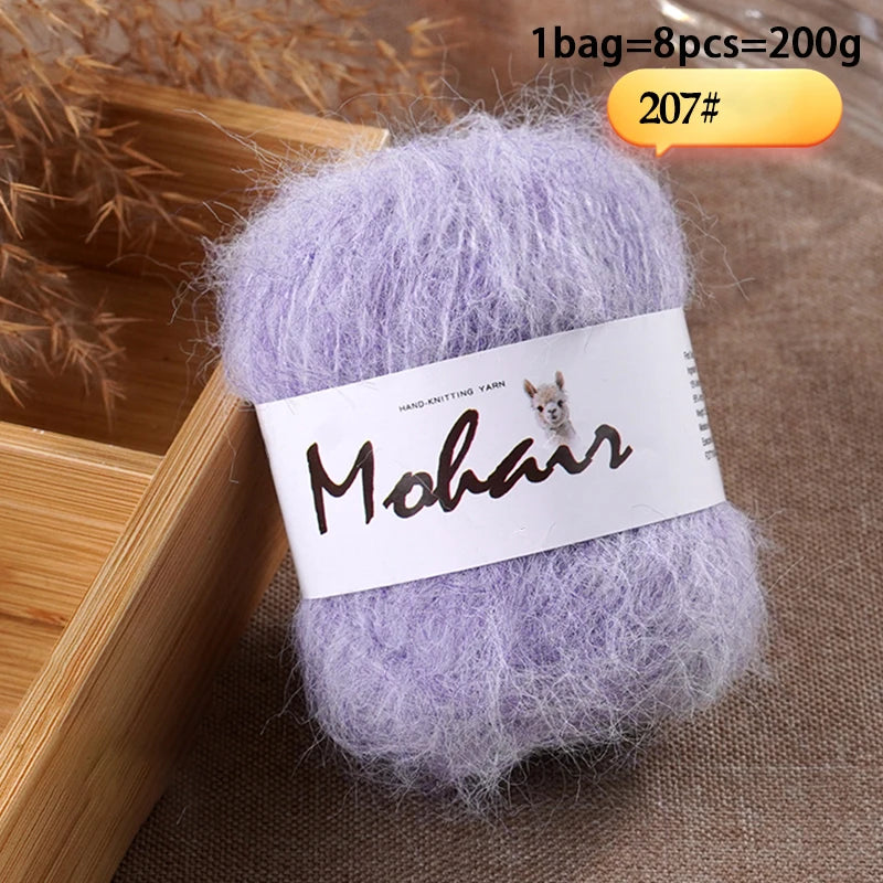 Long-Hair Mohair Yarn — Beginner-Friendly, 100g