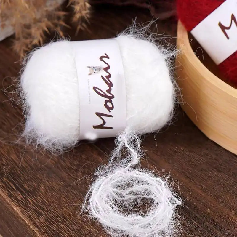 Long-Hair Mohair Yarn — Beginner-Friendly, 100g