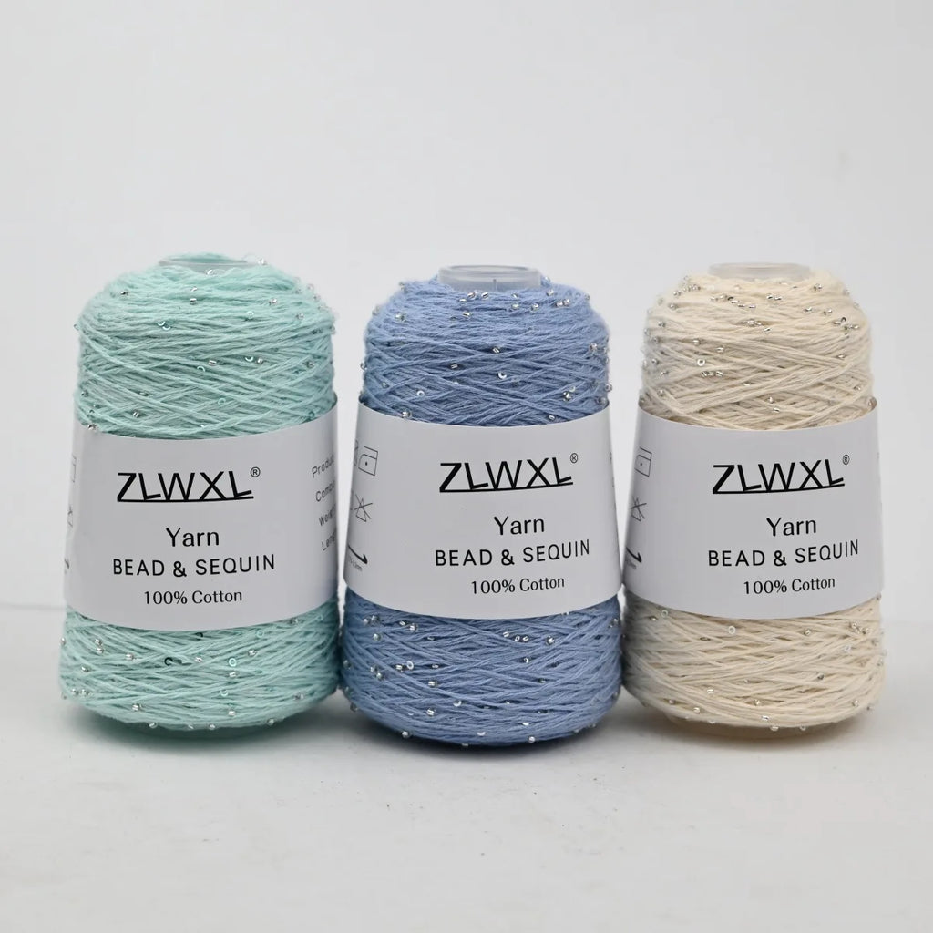 Bead & Sequin Yarn — 100g / 420m, 2mm Crochet Thread