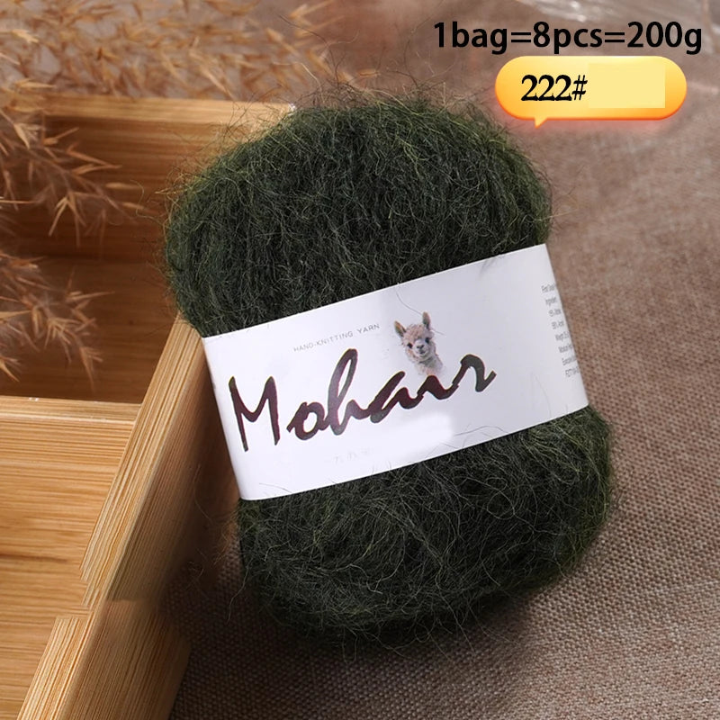 Long-Hair Mohair Yarn — Beginner-Friendly, 100g
