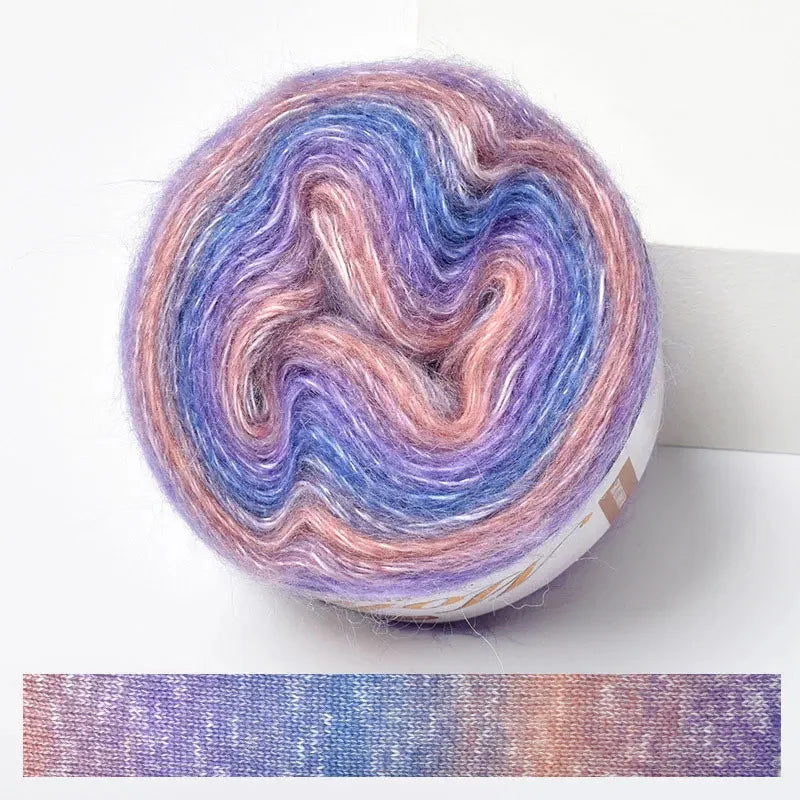 Soft Rainbow Mohair Yarn — 200m / Roll, DIY Crochet Thread