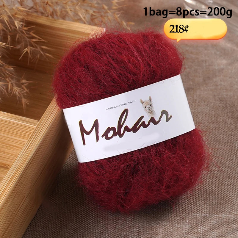 Long-Hair Mohair Yarn — Beginner-Friendly, 100g