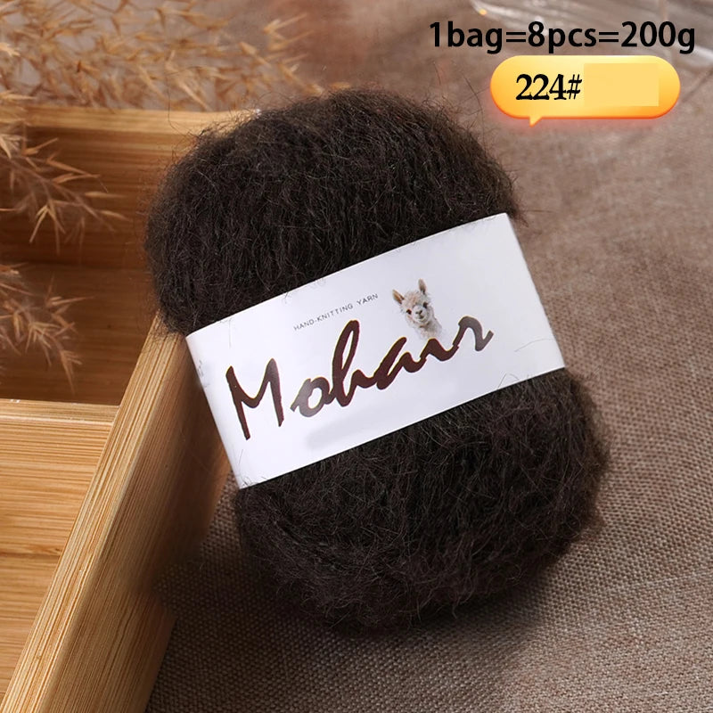 Long-Hair Mohair Yarn — Beginner-Friendly, 100g