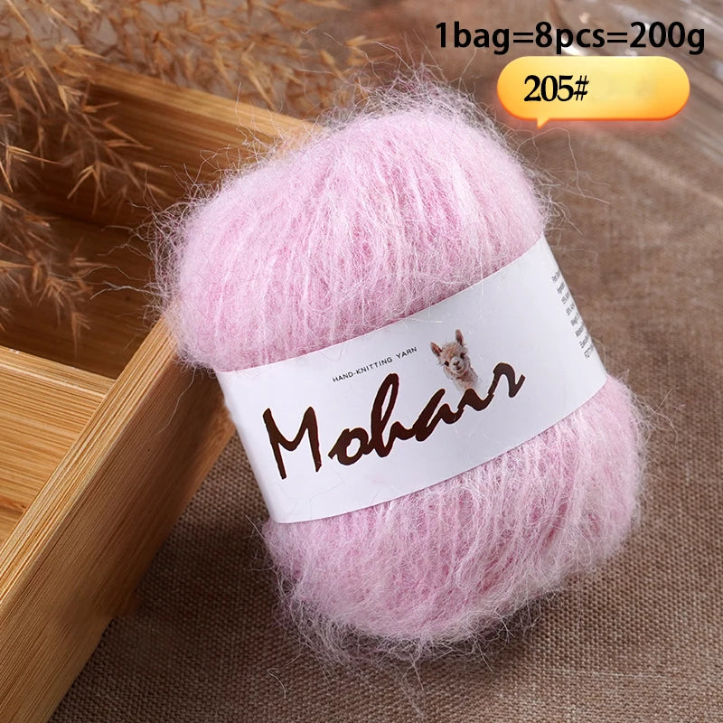 Long-Hair Mohair Yarn — Beginner-Friendly, 100g
