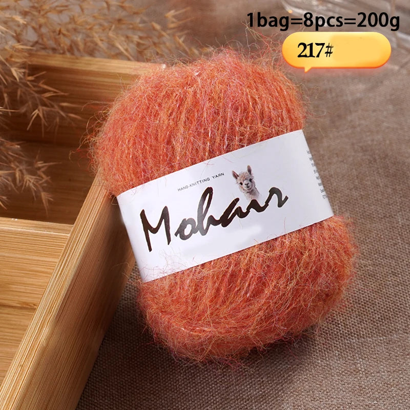 Long-Hair Mohair Yarn — Beginner-Friendly, 100g