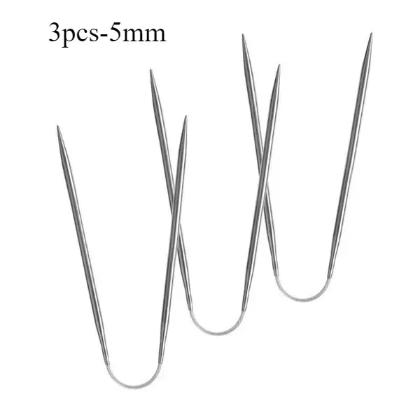 Circular Knitting Needles Set — Flexible Stainless Steel for Socks & More