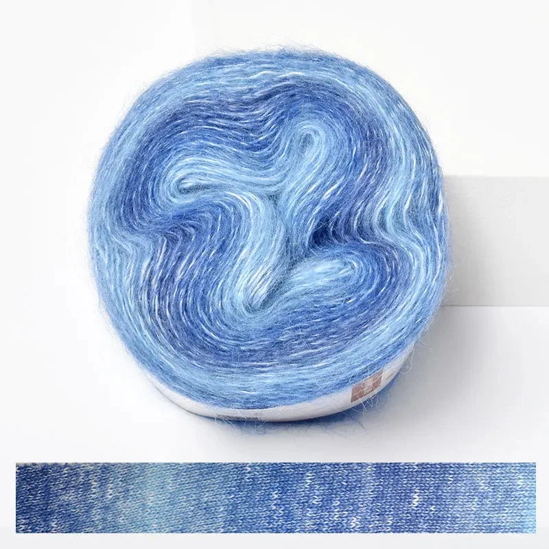 Soft Rainbow Mohair Yarn — 200m / Roll, DIY Crochet Thread