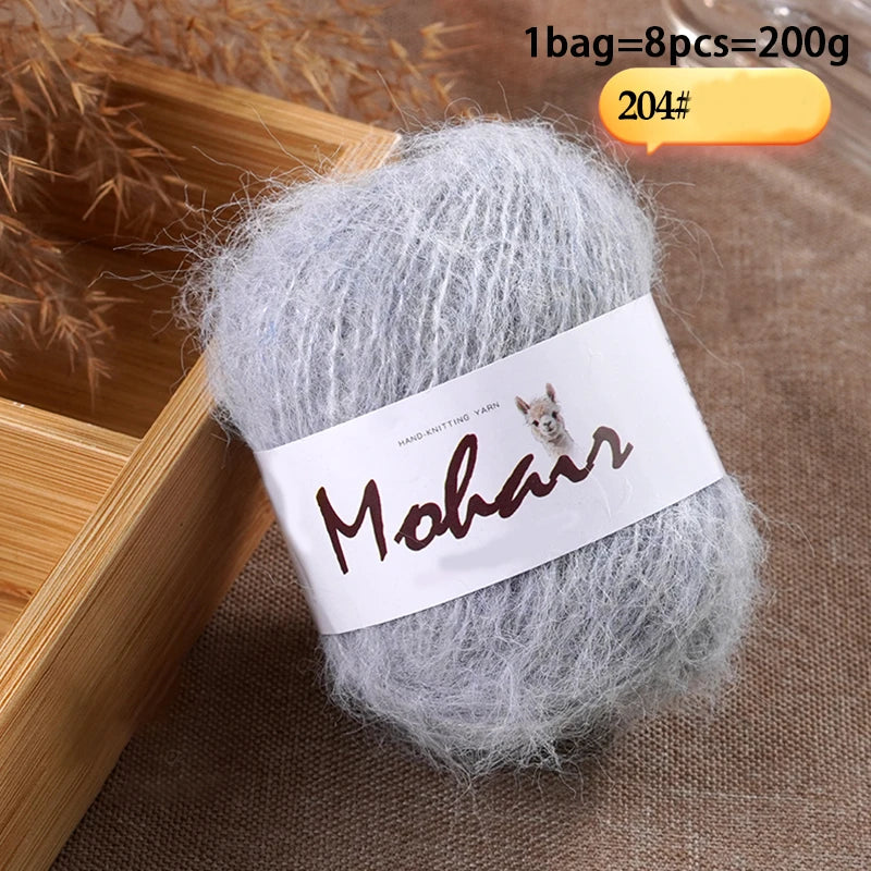 Long-Hair Mohair Yarn — Beginner-Friendly, 100g