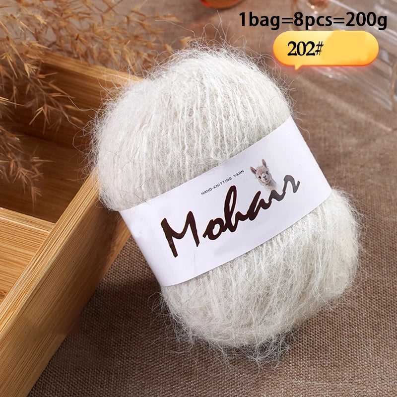 Long-Hair Mohair Yarn — Beginner-Friendly, 100g