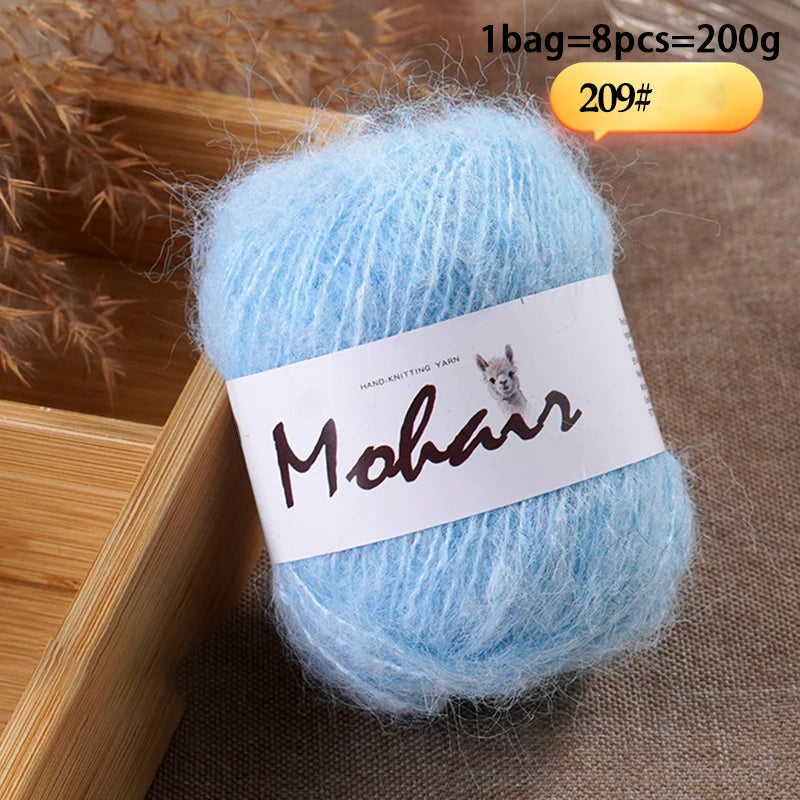 Long-Hair Mohair Yarn — Beginner-Friendly, 100g